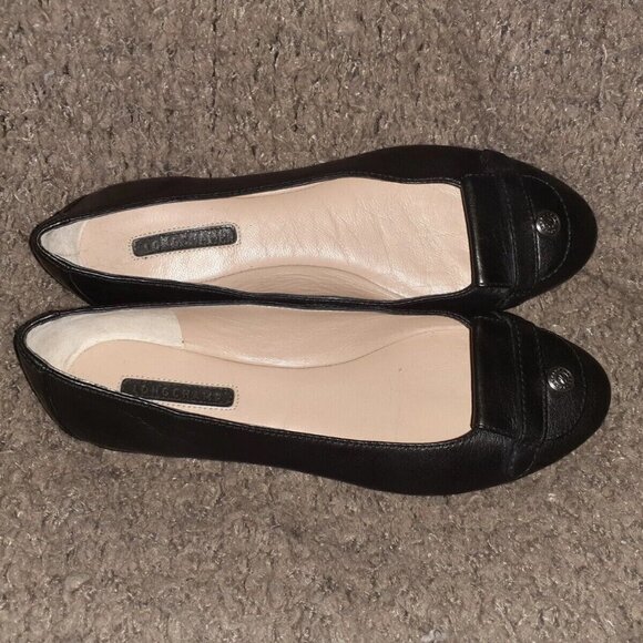 LONGCHAMP-Le Pliage Cuir-Black Ballet Flats-Size 36-NWOB - Picture 6 of 7